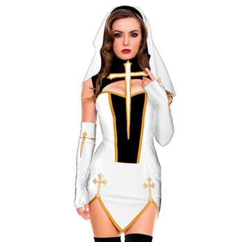 Lady Nun Superior Costume - Perfect for Carnival, Halloween, Religious Cosplay, and Fancy Dress Parties"